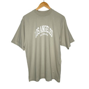 Balenciaga Cities LA Vintage Oversized Jersey T-Shirt Unisex Off White Size XXS
